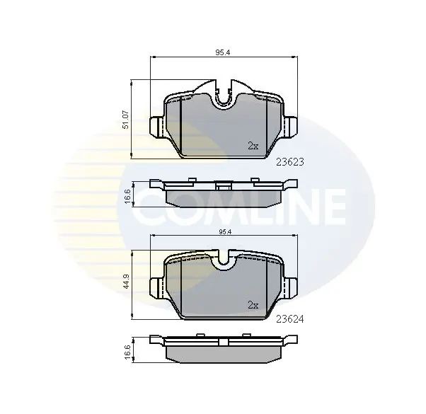Комплект спирачно феродо, дискови спирачки COMLINE