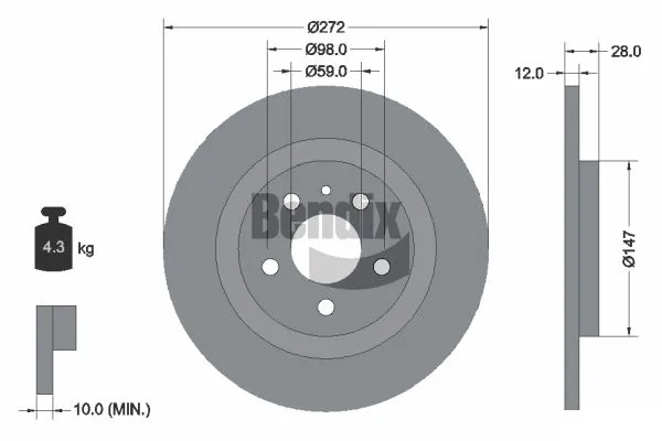 Спирачен диск BENDIX Braking