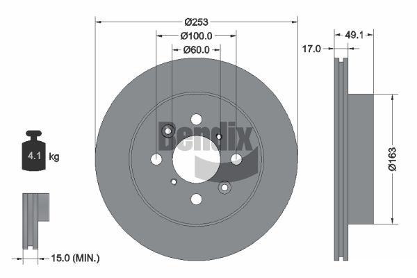 Спирачен диск BENDIX Braking