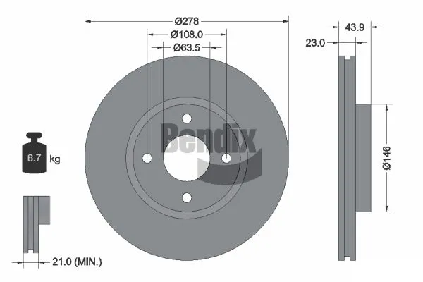 Спирачен диск BENDIX Braking