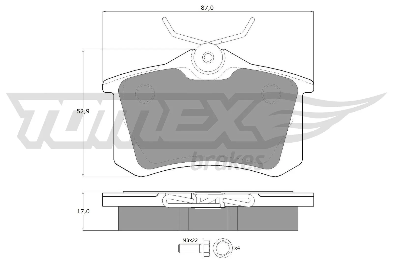 Комплект спирачно феродо, дискови спирачки TOMEX Brakes