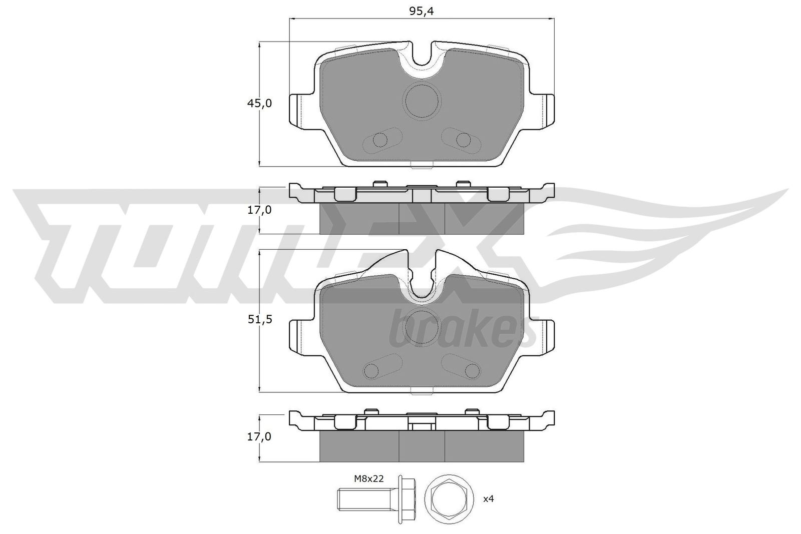 Комплект спирачно феродо, дискови спирачки TOMEX Brakes