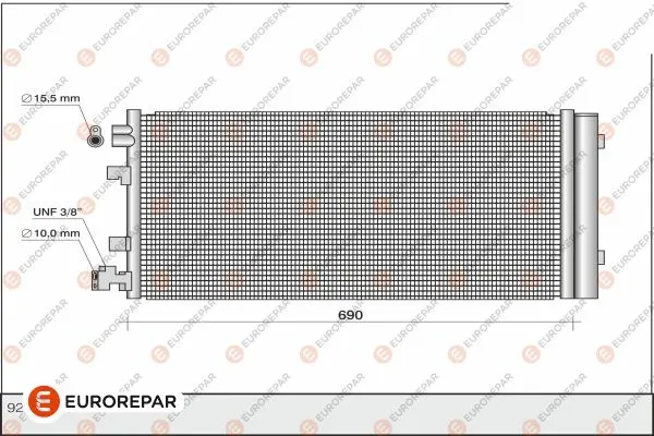 Радиатор климатик за RENAULT MEGANE III купе (DZ0/1_) 1.6 16V (DZ0U, DZ1B, DZ1H) 1610163380 EUROREPAR           