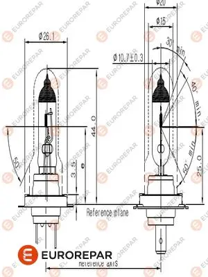 Крушка за фар за VOLVO S40 II (MS) 1.6 D2 1616431480 EUROREPAR           