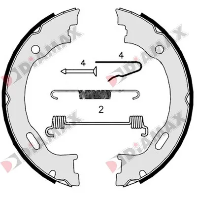 комплект спирачна челюст, ръчна спирачка DIAMAX              