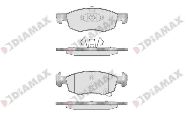 комплект спирачно феродо, дискови спирачки DIAMAX              