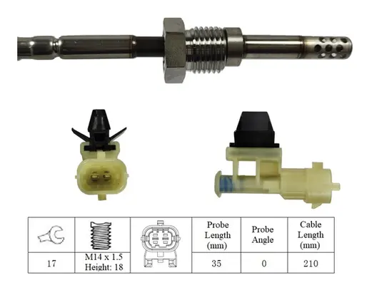 датчик, температура на изгорелите газове LUCAS               
