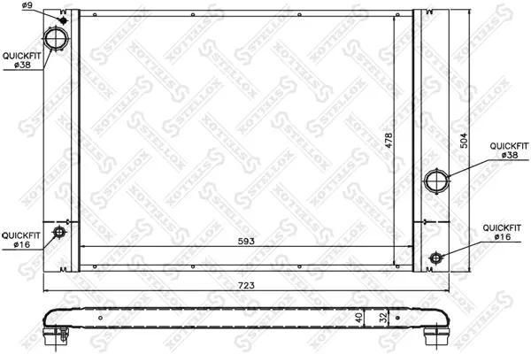 радиатор, охлаждане на двигателя STELLOX             