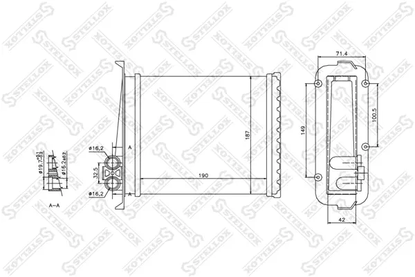 Радиатор за парно за VOLVO 850 комби (LW) 2.5 10-35023-SX STELLOX             