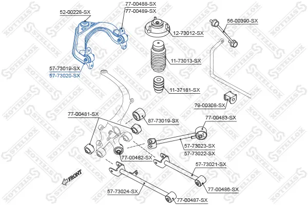 носач, окачване на колелата STELLOX             