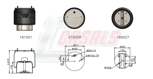 маншон, въздушно окачване CASALS              