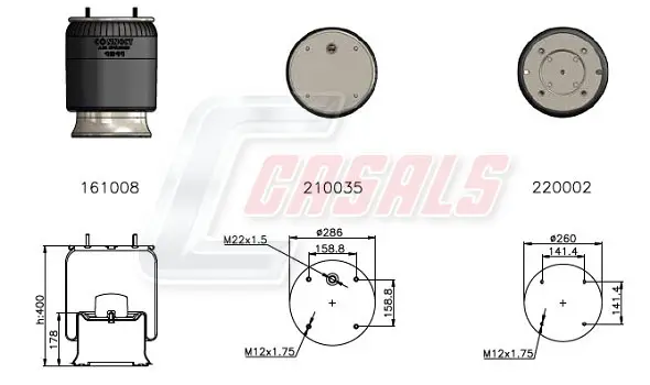 маншон, въздушно окачване CASALS              