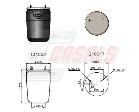 маншон, въздушно окачване CASALS              