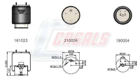 маншон, въздушно окачване CASALS              