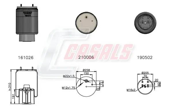маншон, въздушно окачване CASALS              