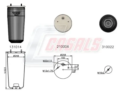 маншон, въздушно окачване CASALS              