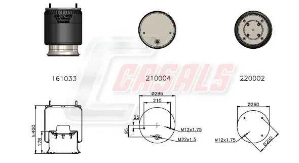 маншон, въздушно окачване CASALS              
