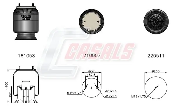 маншон, въздушно окачване CASALS              