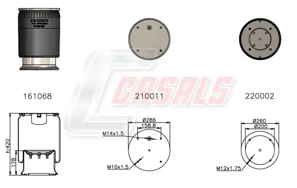 маншон, въздушно окачване CASALS              