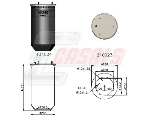 маншон, въздушно окачване CASALS              