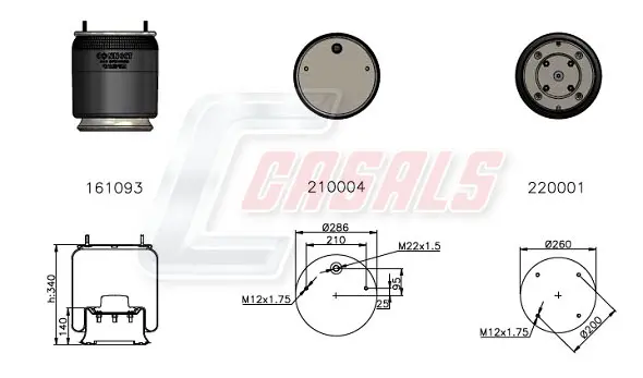 маншон, въздушно окачване CASALS              