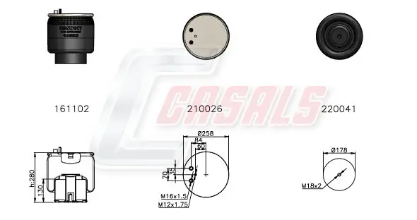 маншон, въздушно окачване CASALS              