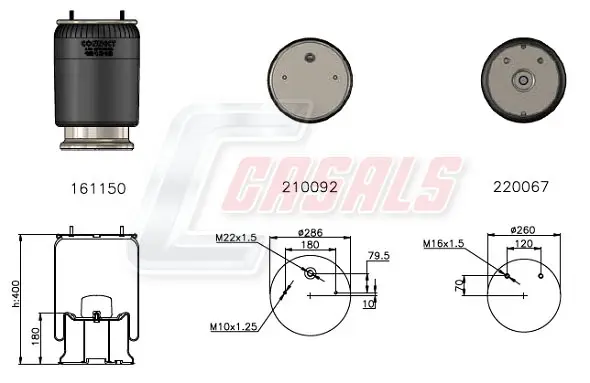 маншон, въздушно окачване CASALS              