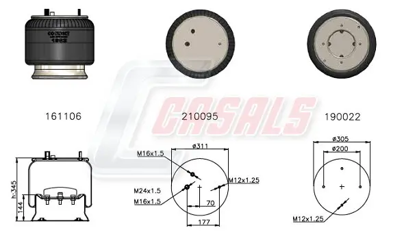 маншон, въздушно окачване CASALS              