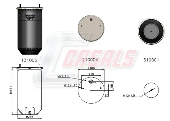 маншон, въздушно окачване CASALS              