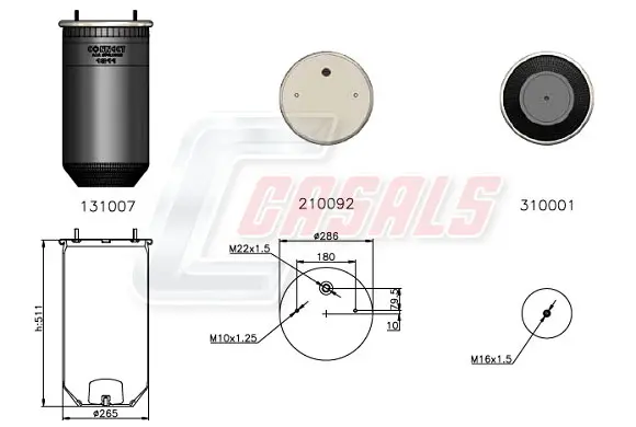 маншон, въздушно окачване CASALS              