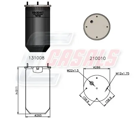 маншон, въздушно окачване CASALS              