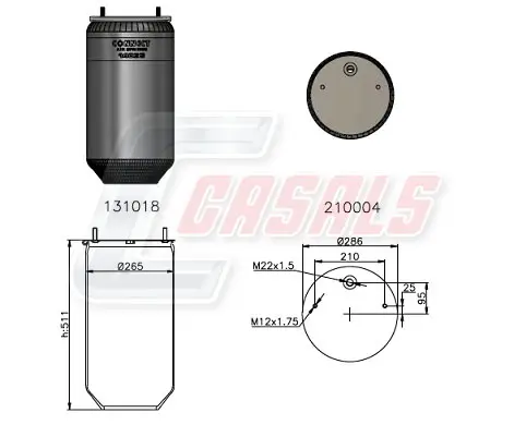 маншон, въздушно окачване CASALS              
