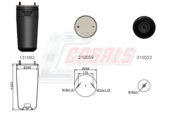 маншон, въздушно окачване CASALS              