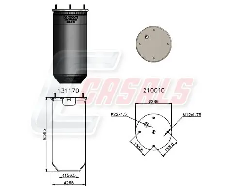маншон, въздушно окачване CASALS              