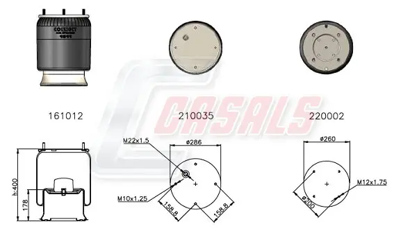 маншон, въздушно окачване CASALS              