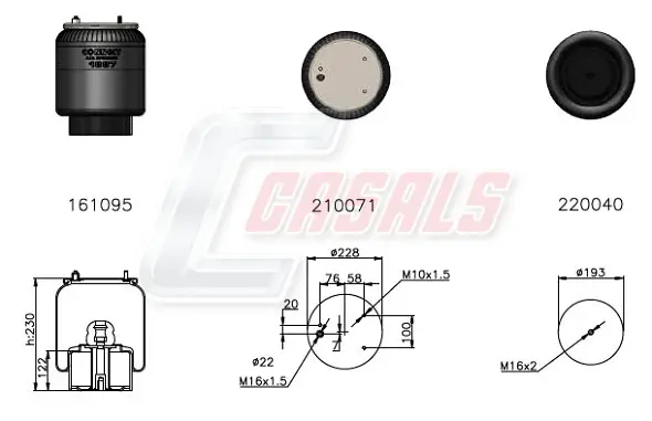 маншон, въздушно окачване CASALS              