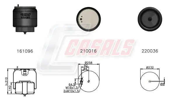маншон, въздушно окачване CASALS              