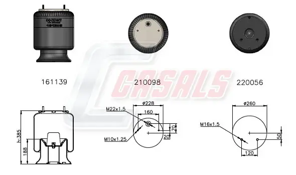 маншон, въздушно окачване CASALS              