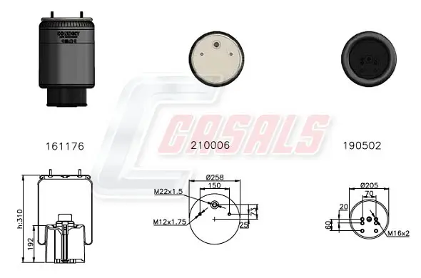 маншон, въздушно окачване CASALS              