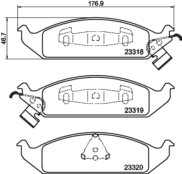 комплект спирачно феродо, дискови спирачки HELLA PAGID         