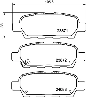 комплект спирачно феродо, дискови спирачки HELLA PAGID         
