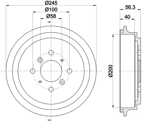 спирачен барабан HELLA PAGID         