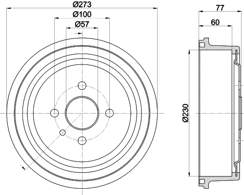 спирачен барабан HELLA PAGID         
