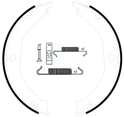 комплект спирачна челюст, ръчна спирачка HELLA PAGID         