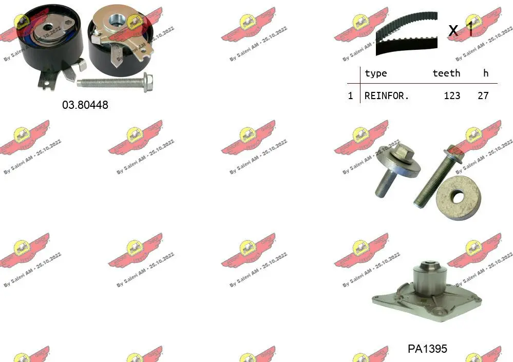 водна помпа- к-кт ангренажен ремък AUTOKIT             