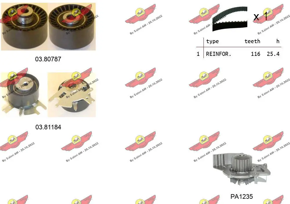 водна помпа- к-кт ангренажен ремък AUTOKIT             