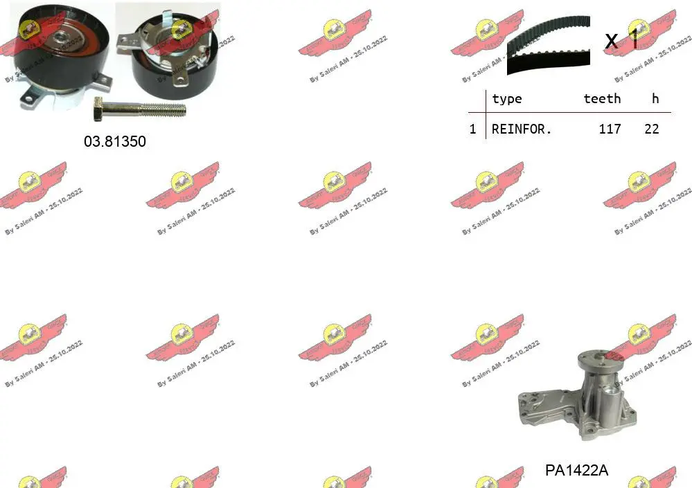 водна помпа- к-кт ангренажен ремък AUTOKIT             