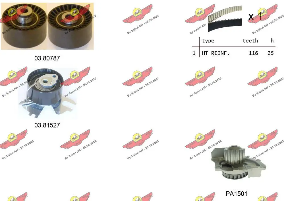 водна помпа- к-кт ангренажен ремък AUTOKIT             