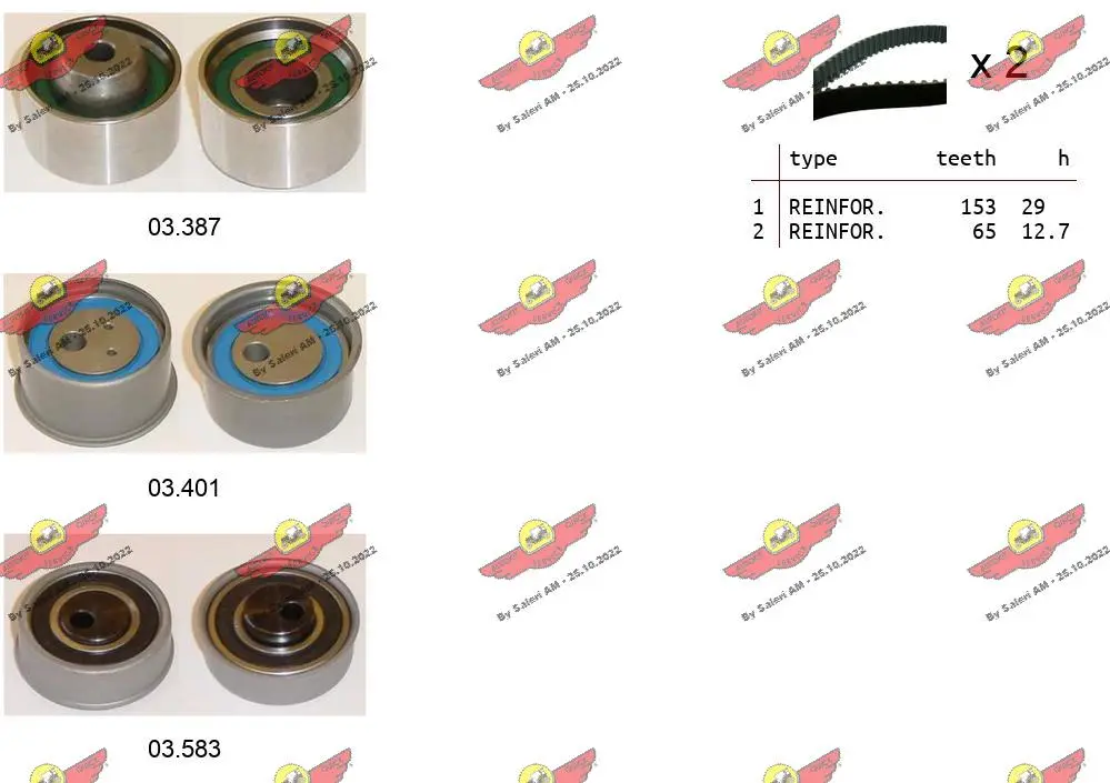 комплект ангренажен ремък AUTOKIT             