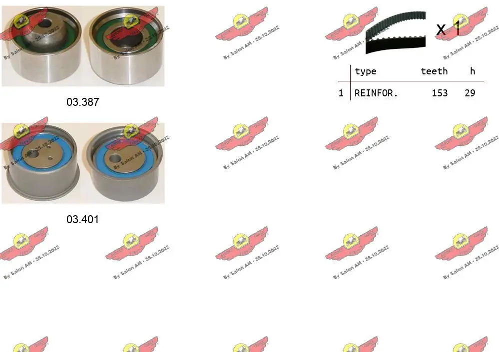 комплект ангренажен ремък AUTOKIT             